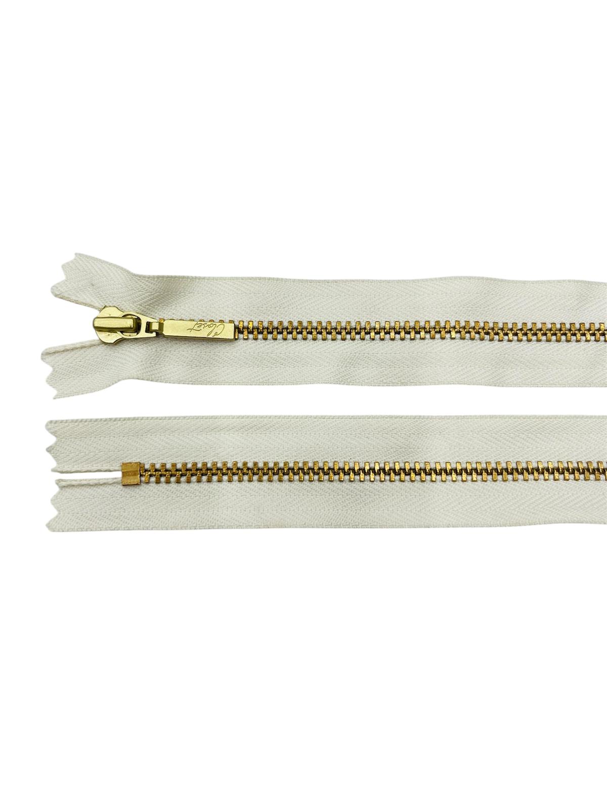 YKK Size 3 Closed End Gold Metal Zip | 41cm-54cm