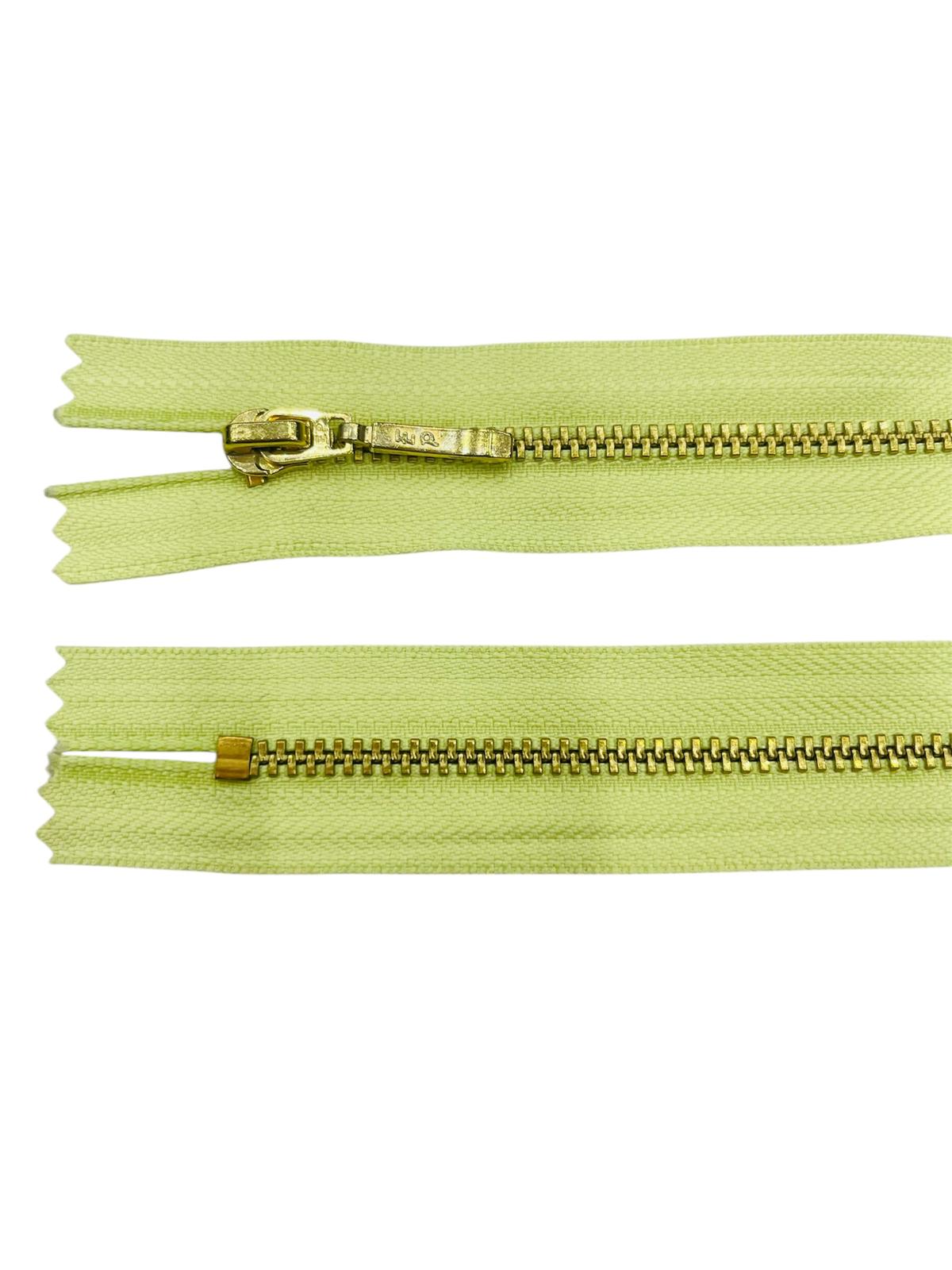 YKK Size 3 Closed End Gold Metal Zip | 41cm-54cm