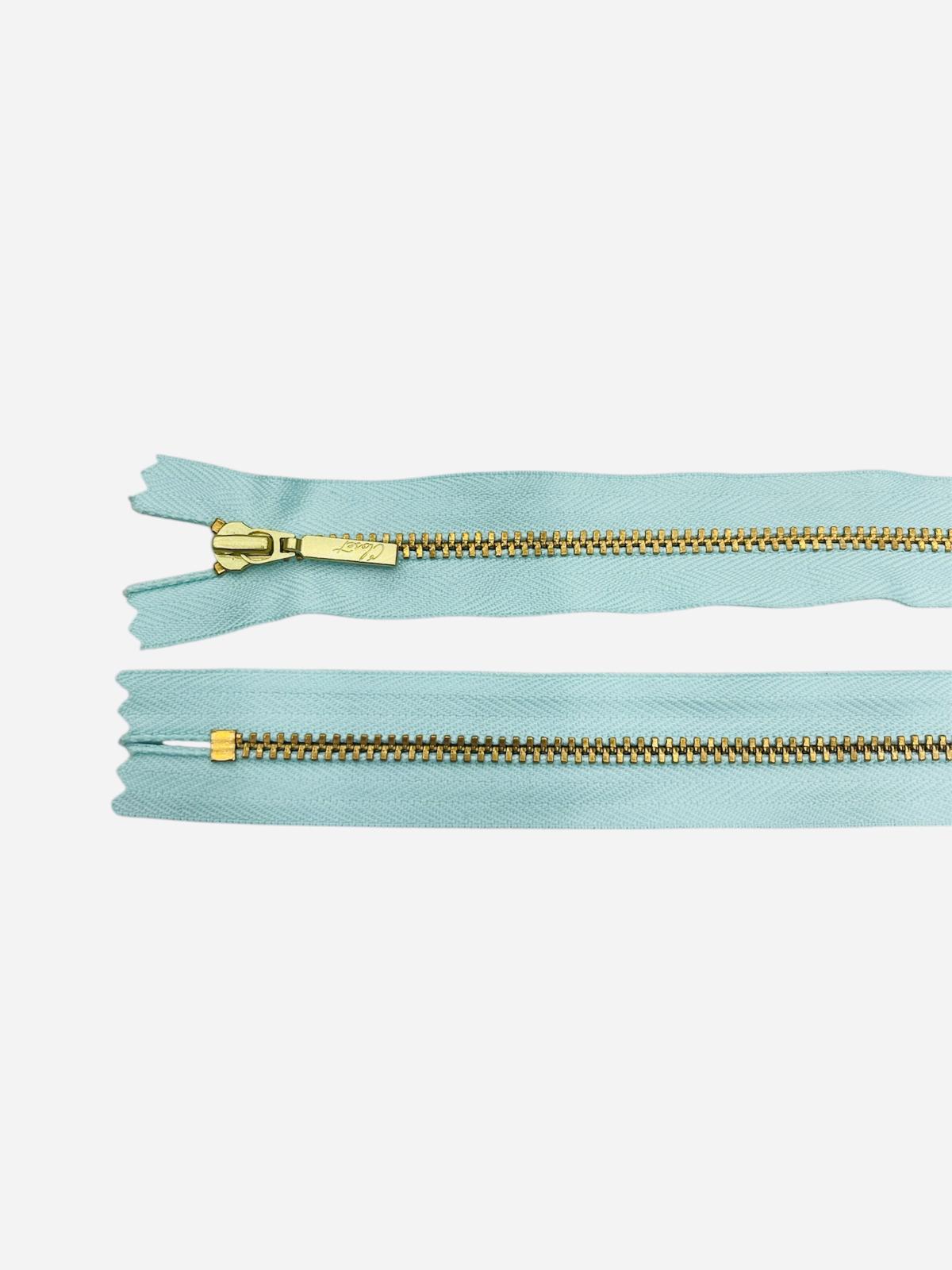 YKK Size 3 Closed End Gold Metal Zip | 41cm-54cm