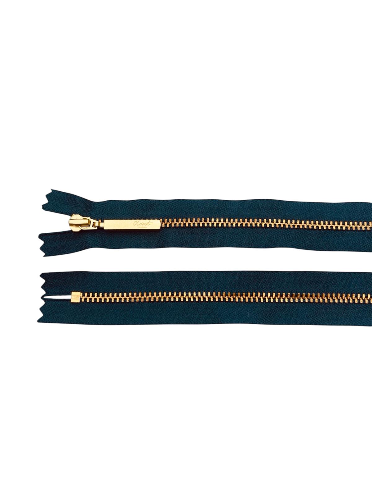 YKK Size 3 Closed End Gold Metal Zip | 41cm-54cm