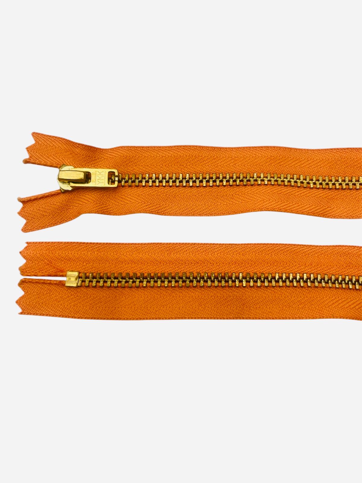 YKK Size 3 Closed End Gold Metal Zip | 55cm