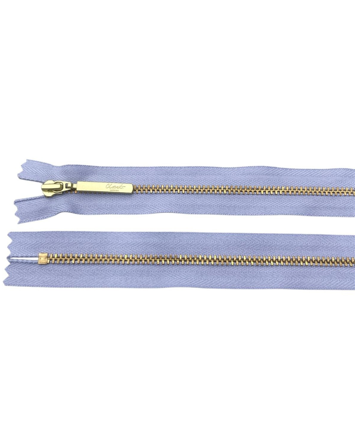 YKK Size 3 Closed End Gold Metal Zip | 55cm