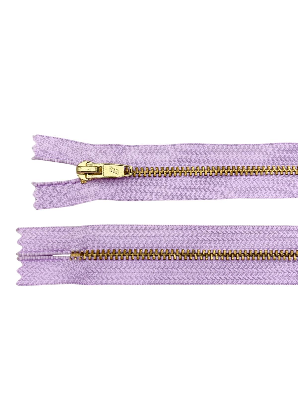 YKK Size 3 Closed End Gold Metal Zip | 56-65cm