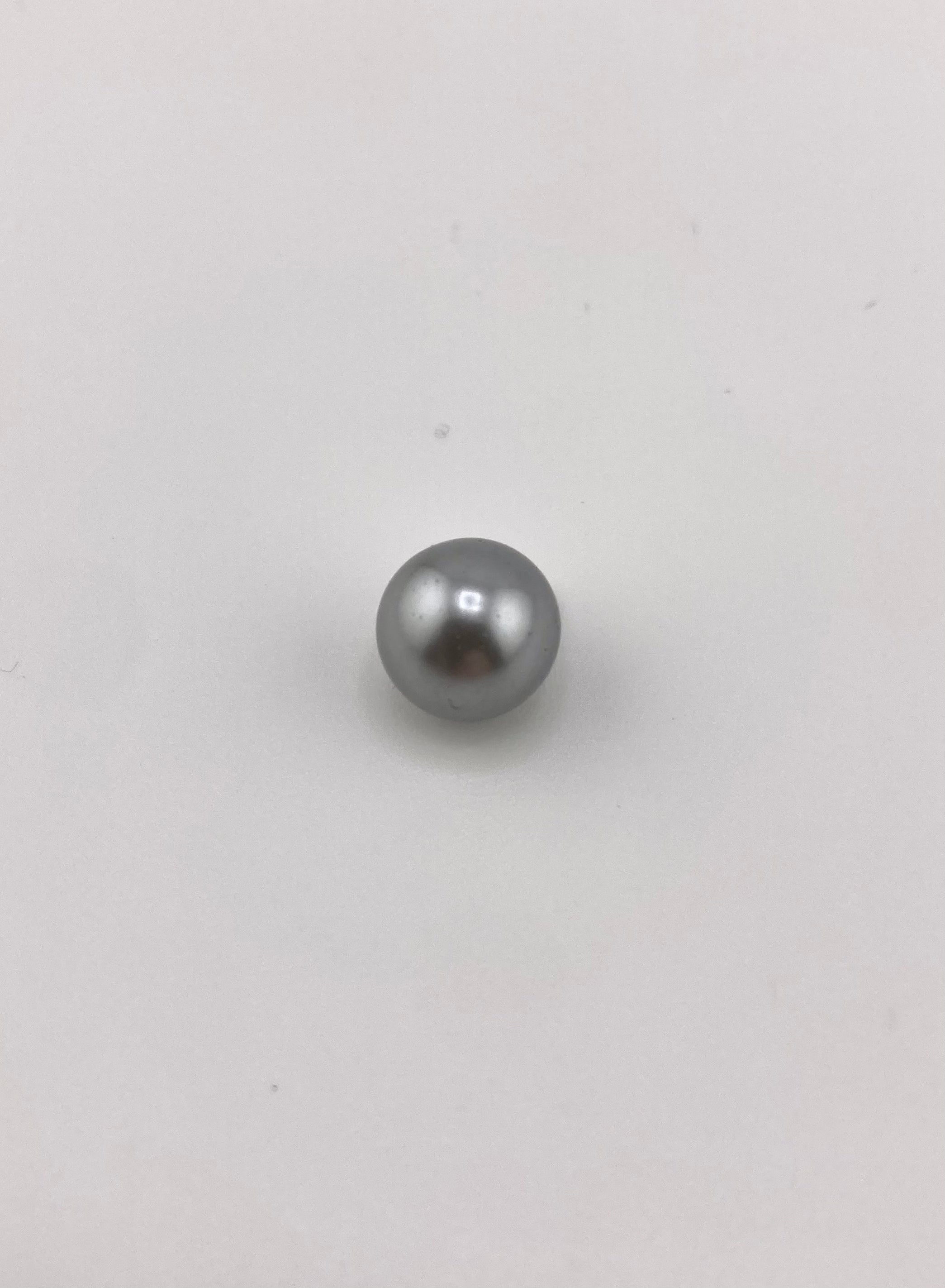 Серебряная пуговица-шар, 10 мм, 16 мм, 9 мм, 1 отверстие сзади