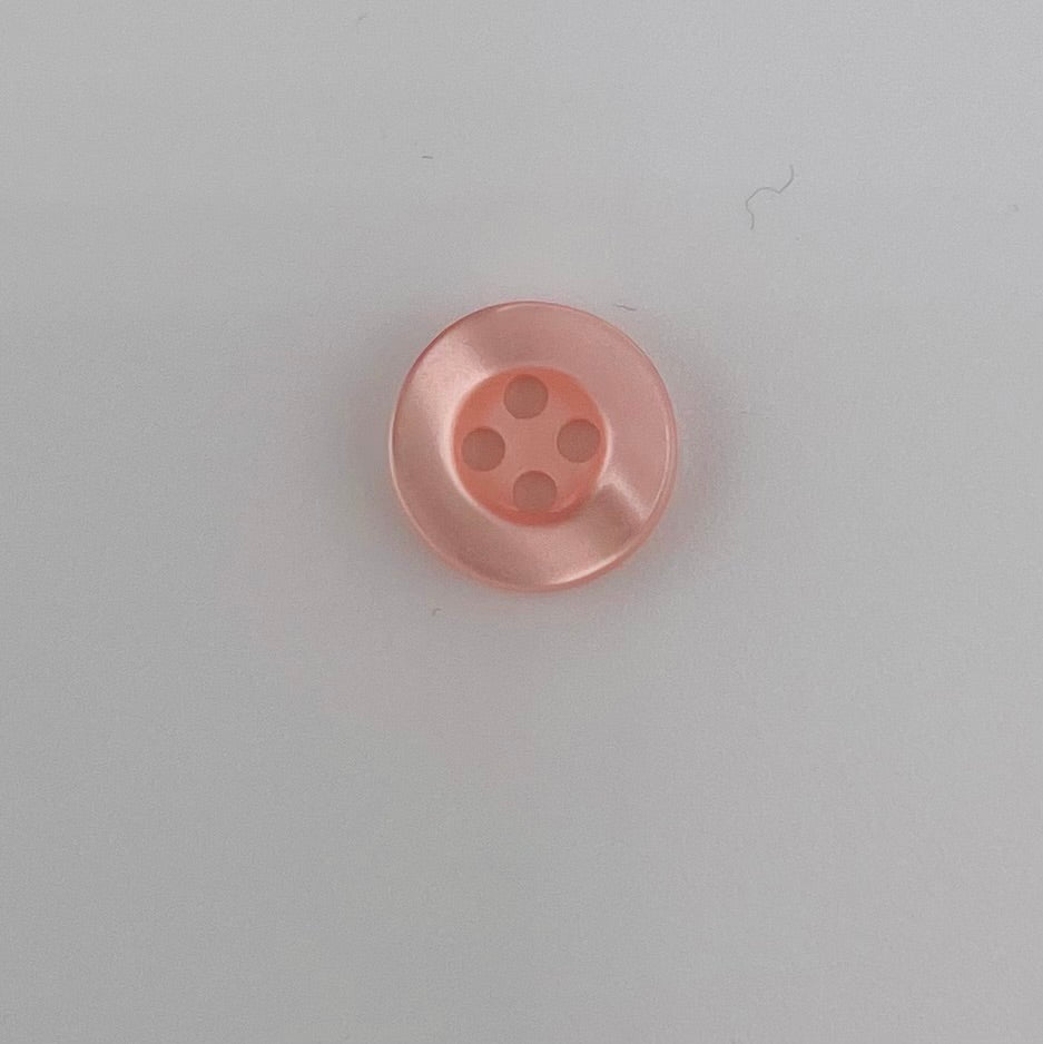 Galedi Pins 12mm polyester 4-hole sewing buttons in a light pink color.