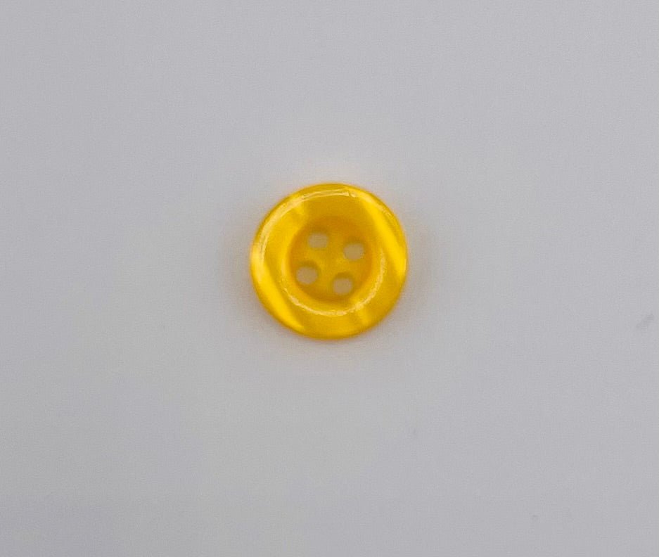Galedi Pins yellow polyester 4-hole button, 12mm.