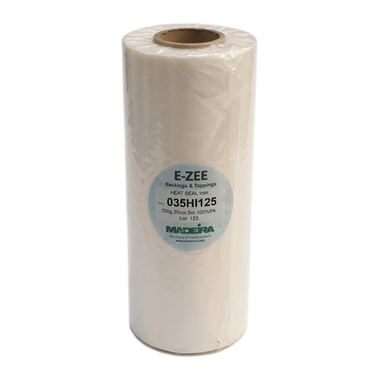 Roll of Madeira E-ZEE Heat Seal Iron-on adhesive film for embroidery patches and badges.