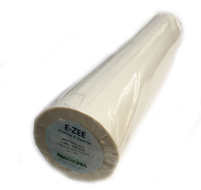 Roll of Madeira E-ZEE Heat Seal Iron-On adhesive film for embroidery and badges.