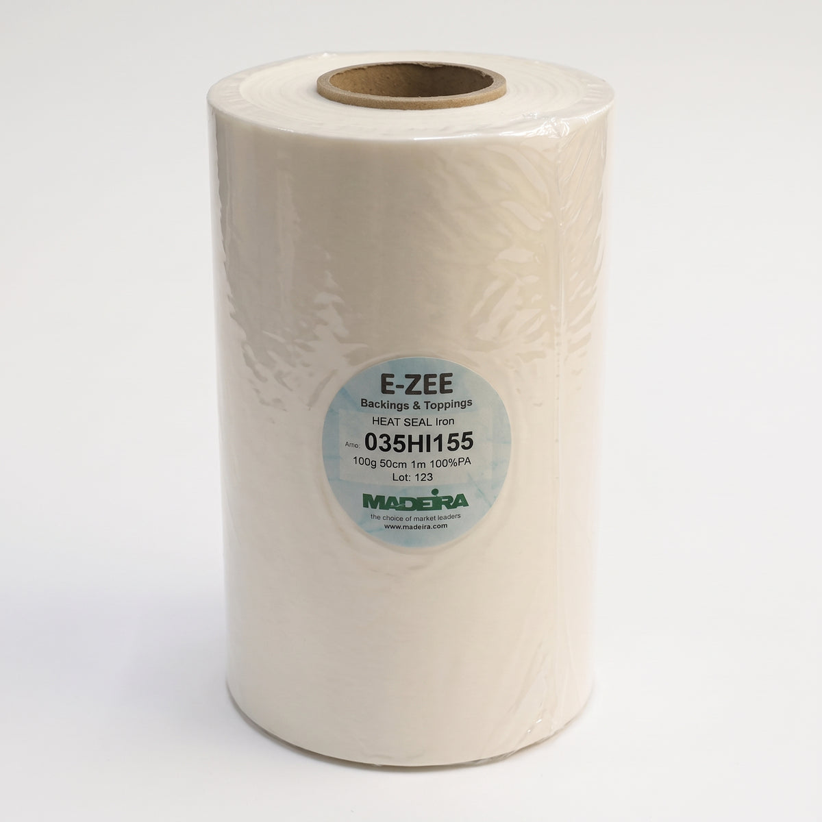 Roll of Madeira E-ZEE Heat Seal Iron-on adhesive backing film for embroidery and badges.