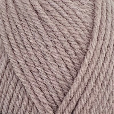 Close-up of Stylecraft Naturals Pure Wool DK yarn in Mushroom, showing its twisted 100% wool fibers.