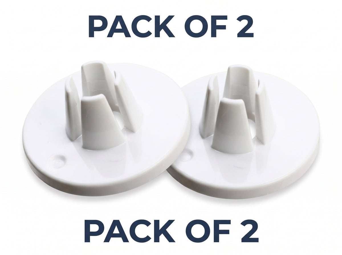 Pack of 2 white genuine Janome small spool holders for horizontal spool pins.