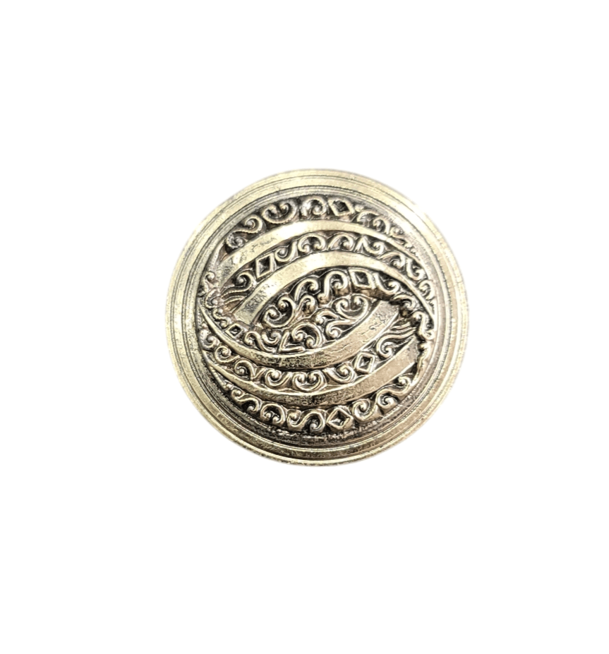 Vintage, Metal look Button, 40mm - Galedi Pins