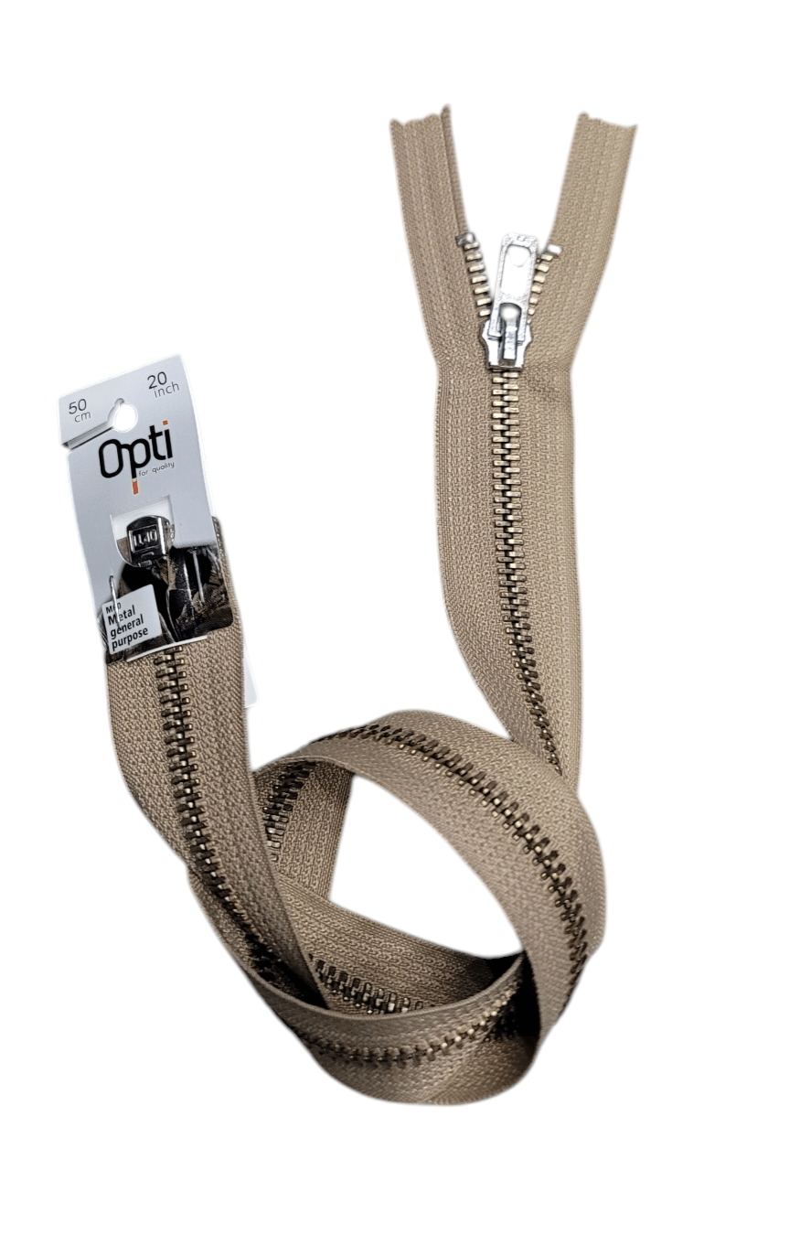 OPTI Zip: Open End Metal Zip: 50cm - Galedi Pins
