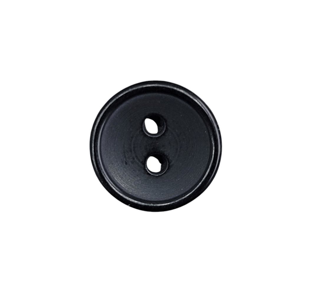 Galedi Pins polyester 2 hole button with ring edge and MOP look.