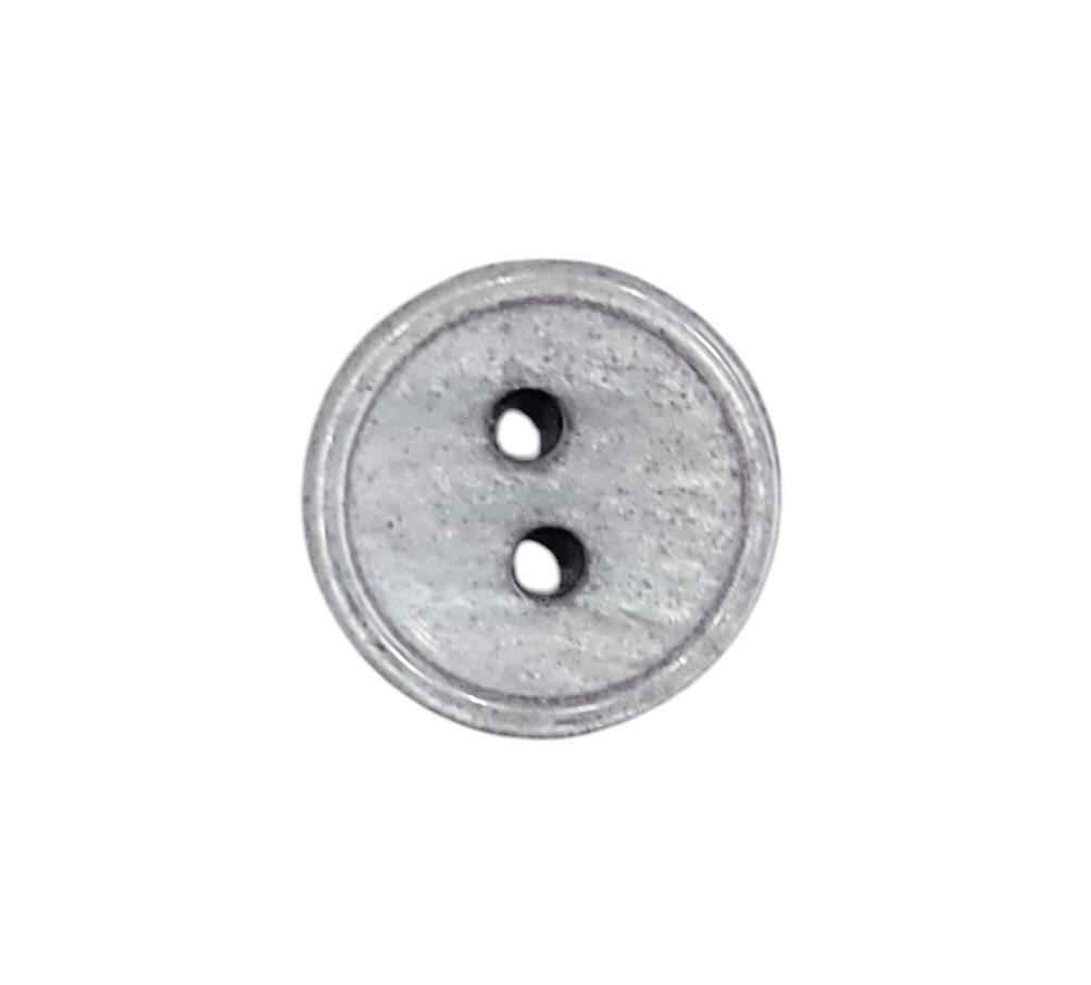 Galedi polyester 2-hole button with a ring edge and mother-of-pearl look.