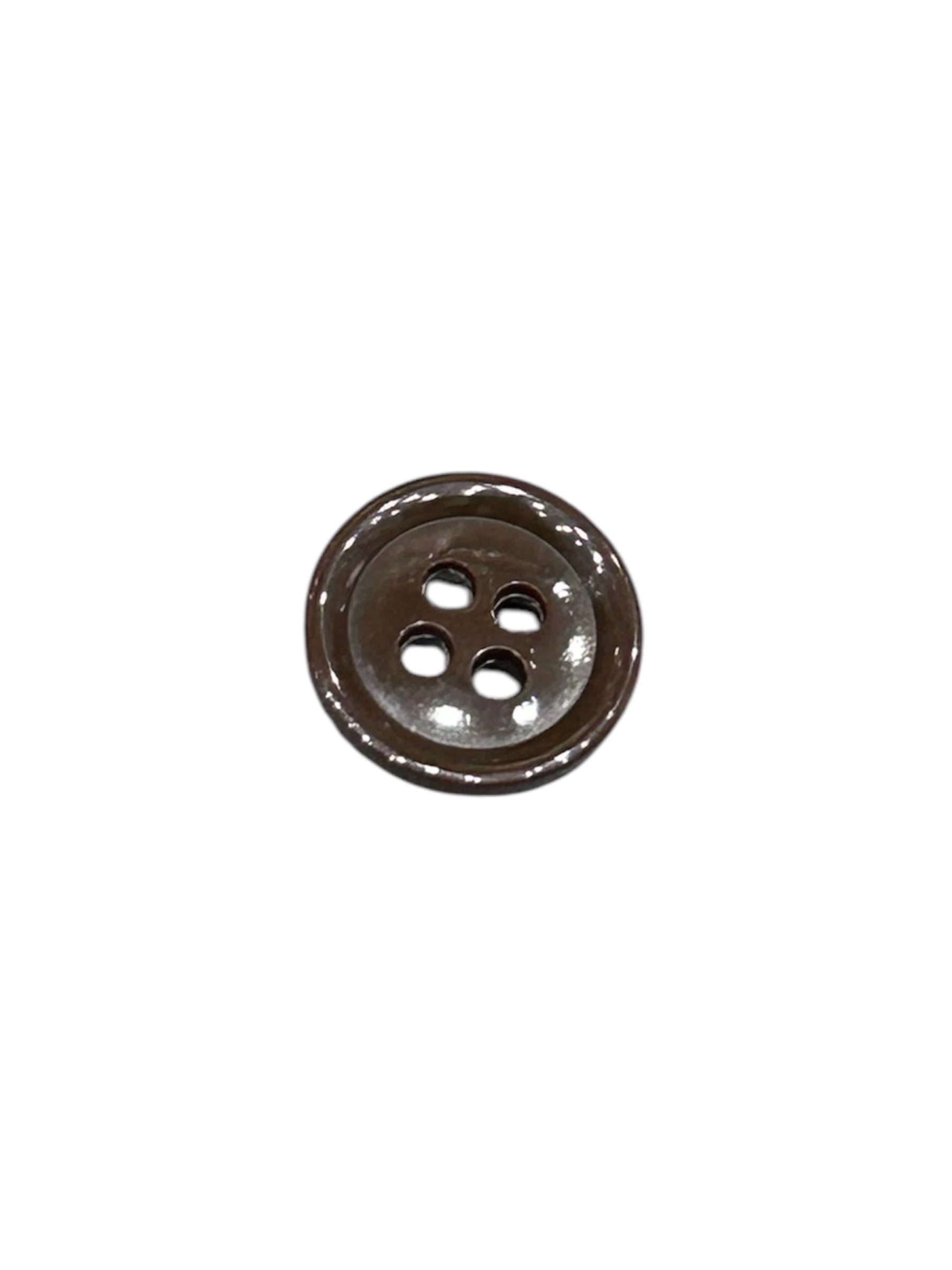4 Hole Polyester Button, Chocolate Brown - Galedi Pins