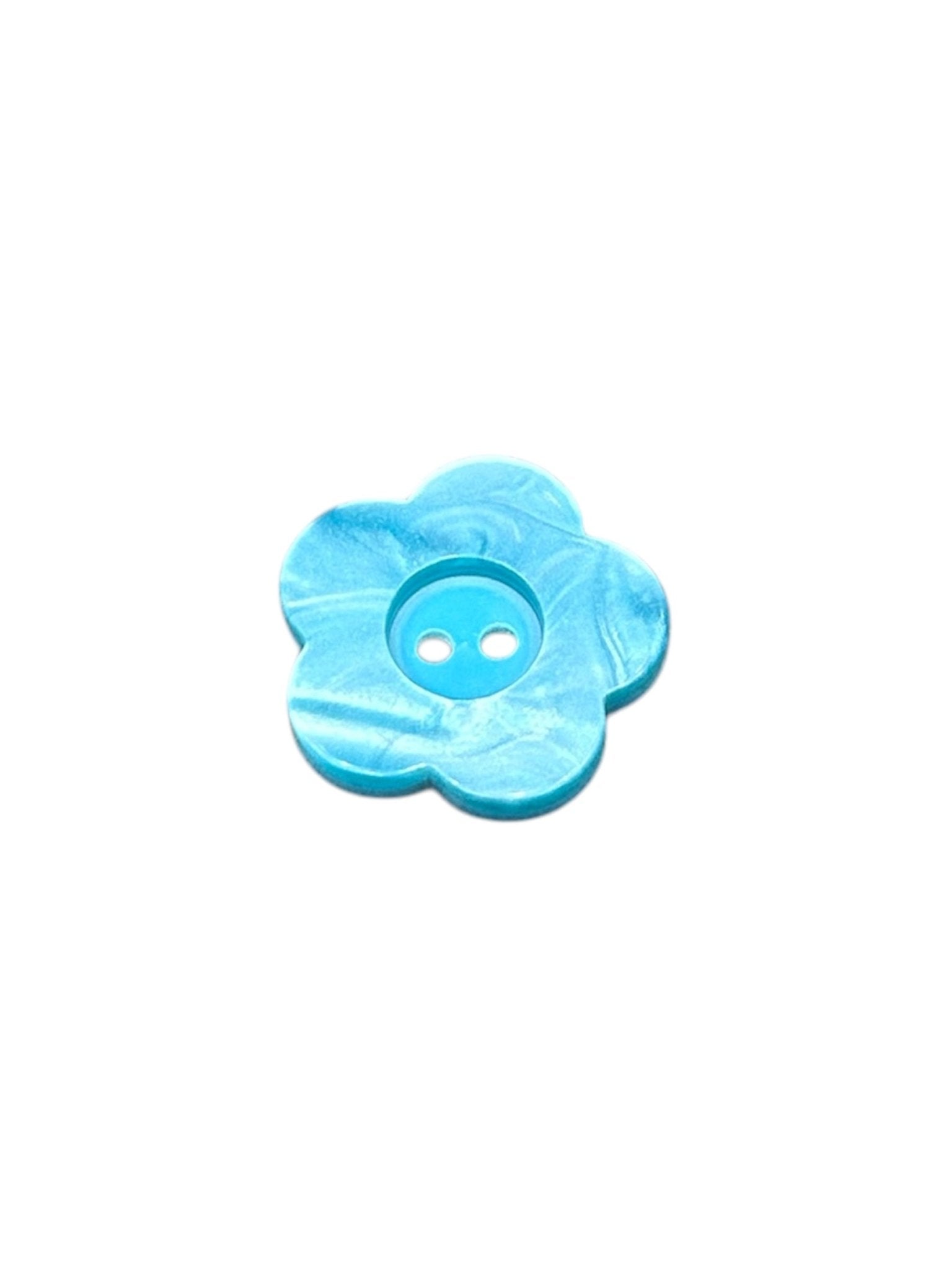 2 Hole Flower Shaped Button, Light Blue - Galedi Pins