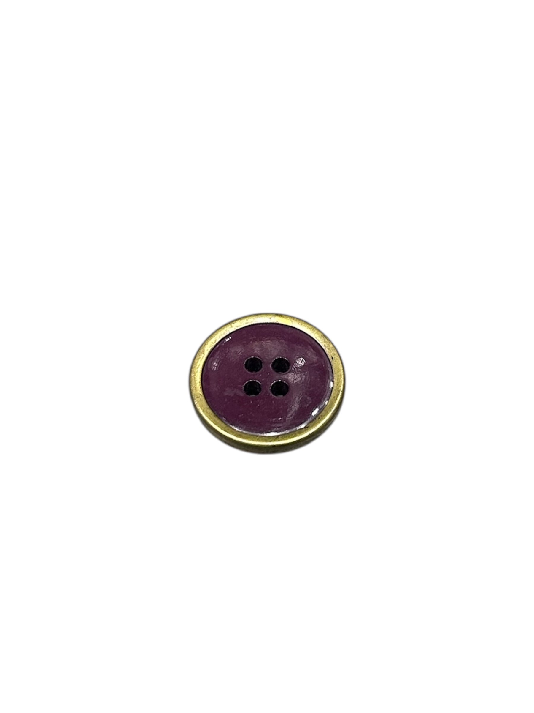 4 Hole Plastic Button, Gold & Burgundy - Galedi Pins