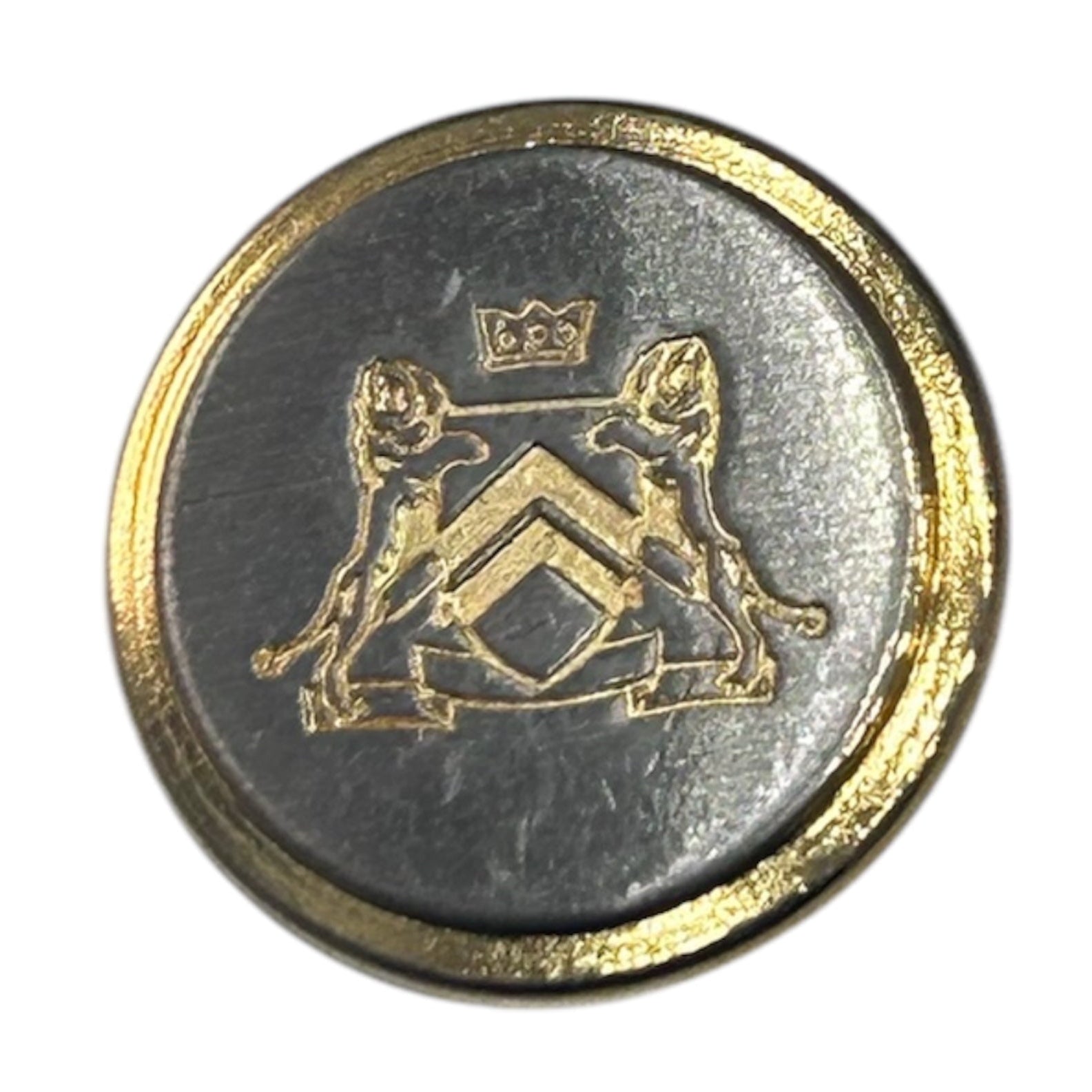 Gold & Silver Engraved Round Shank Button - Galedi Pins