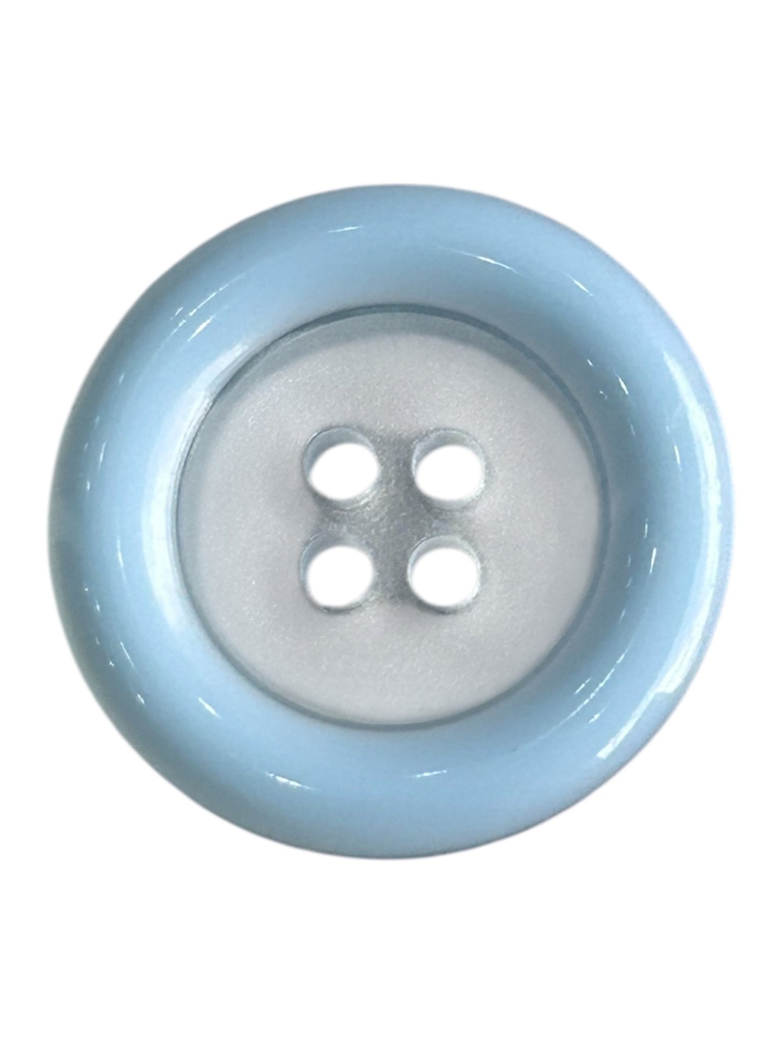 4 Hole Round Transparent Button with Teal Outline X0078 - Galedi Pins