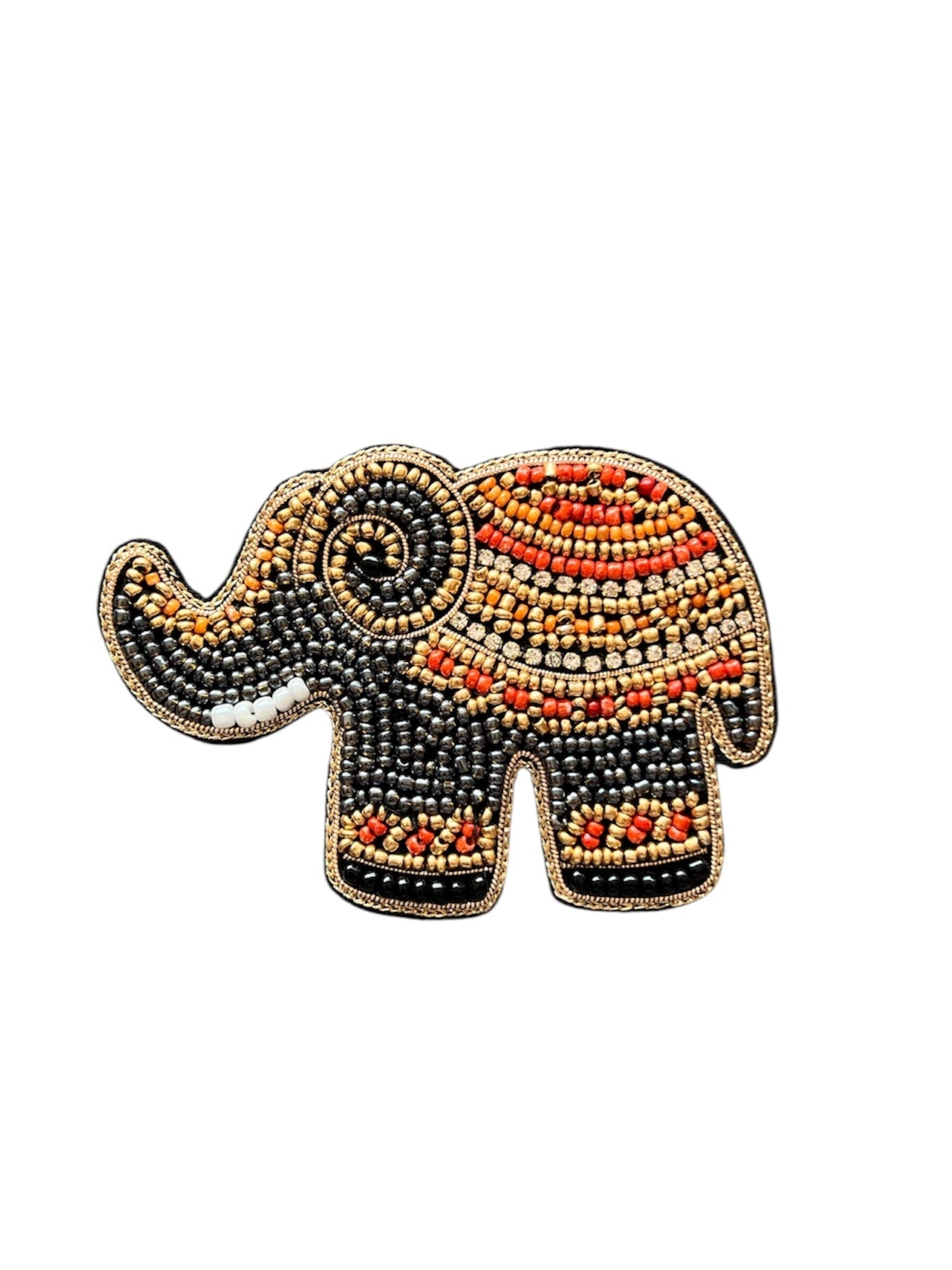 Beaded Brooch – Handcrafted Artisan Pin by Galedi Pins with Crystal & Pearl Beads