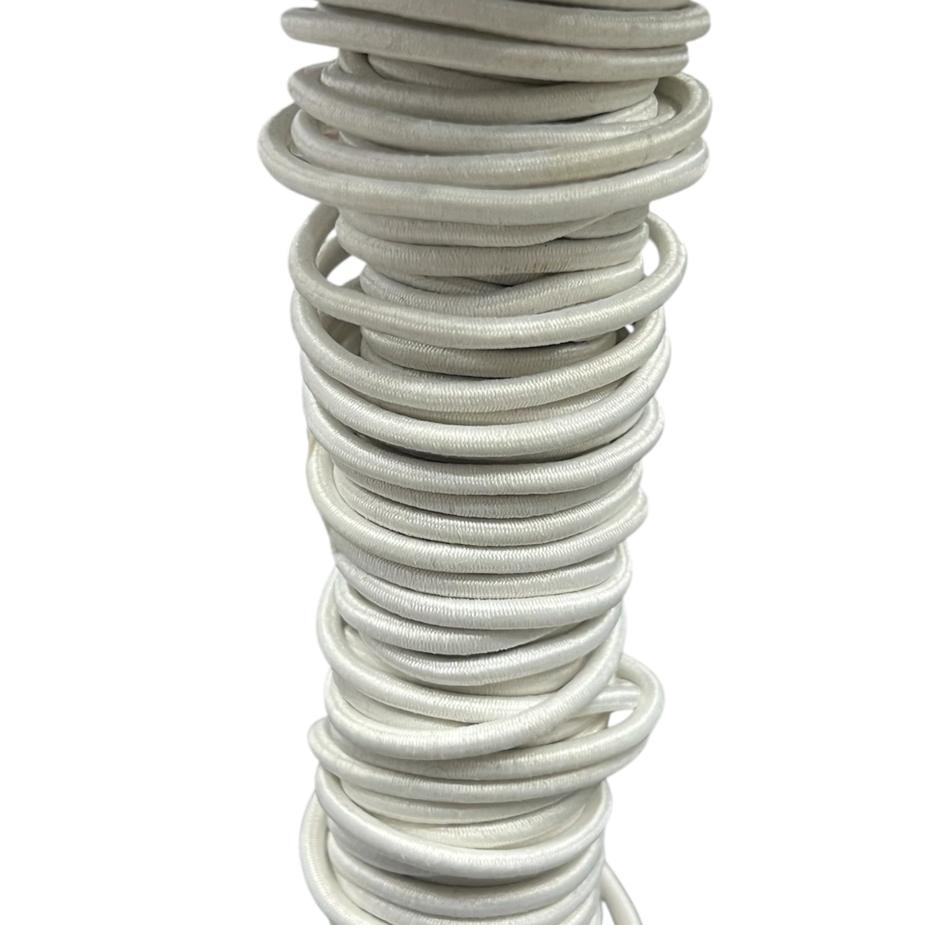 White Coated Round Elastic Cord 3mm