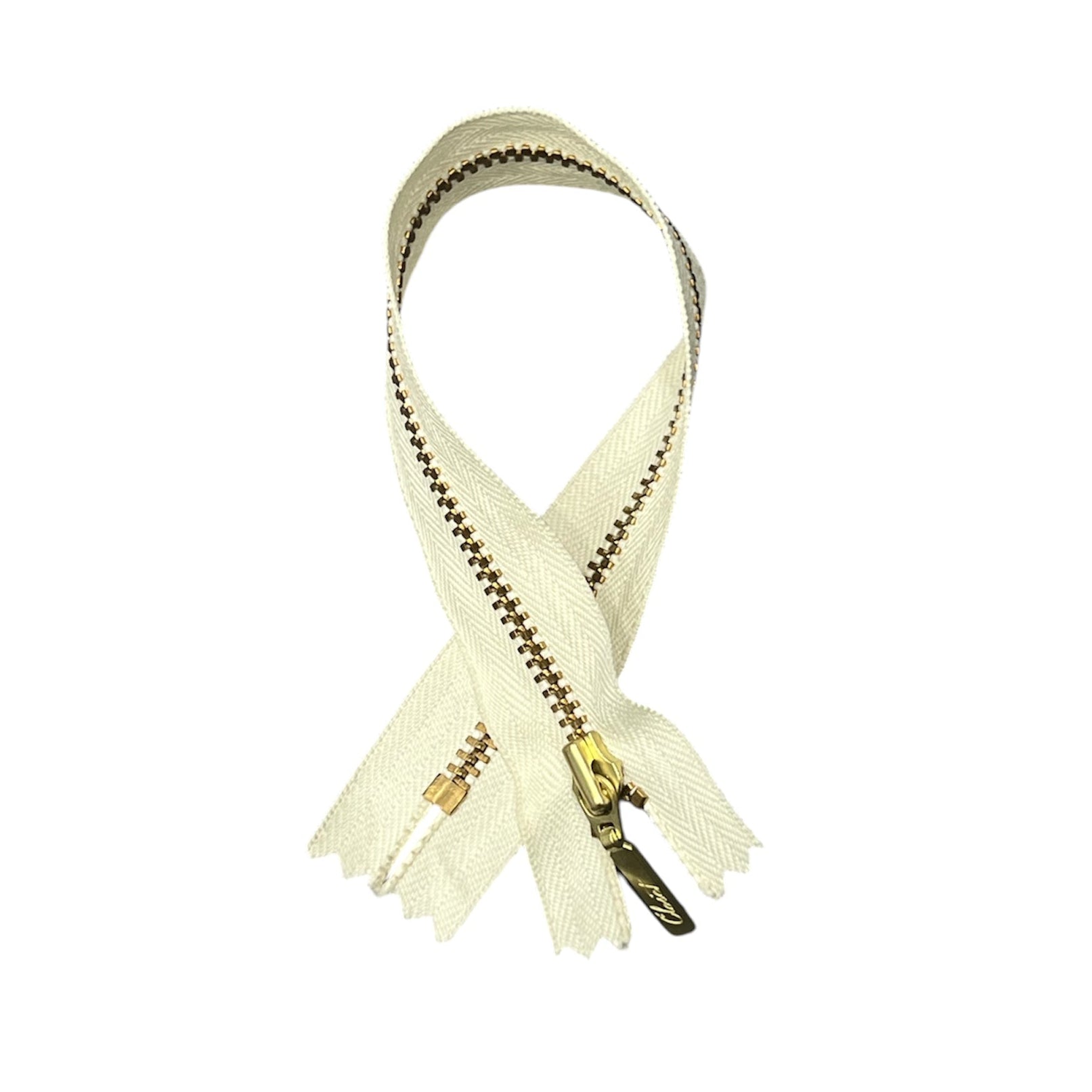 YKK Gold/ Brass Metal Closed End Zip, 25cm/ Many Colours Available