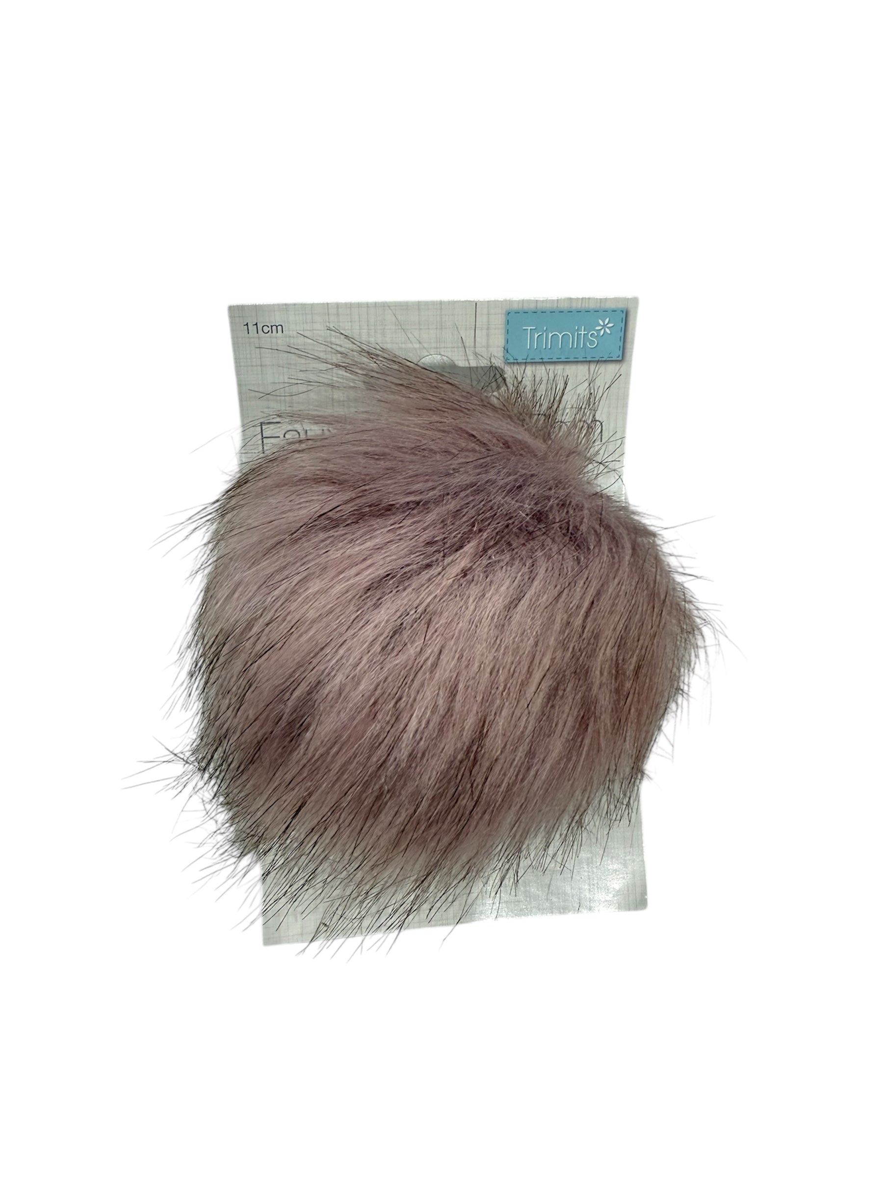 Trimits 11cm faux fur pompon in a light brown color.