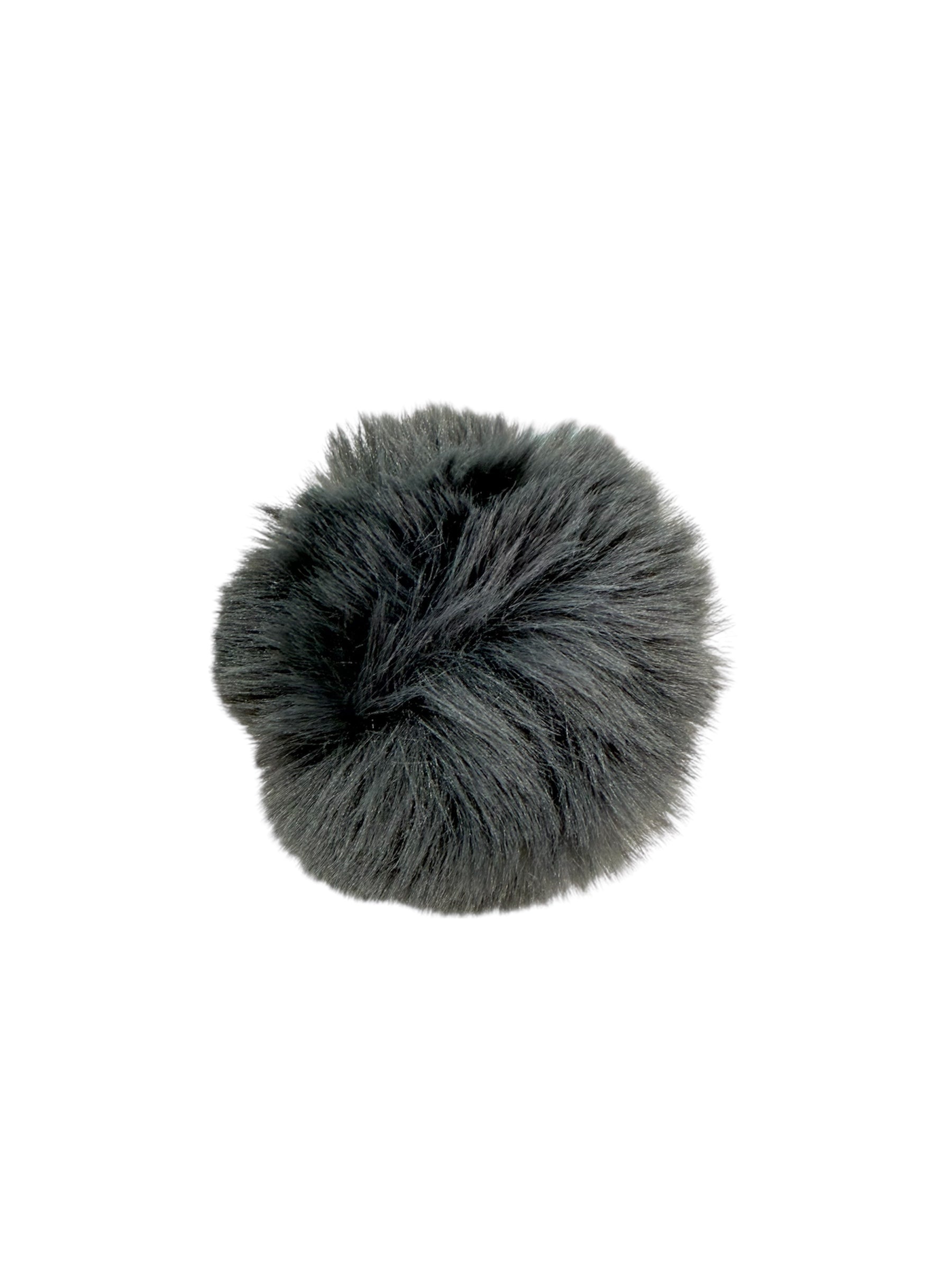 Trimits faux fur pompon, 11cm, dark grey.