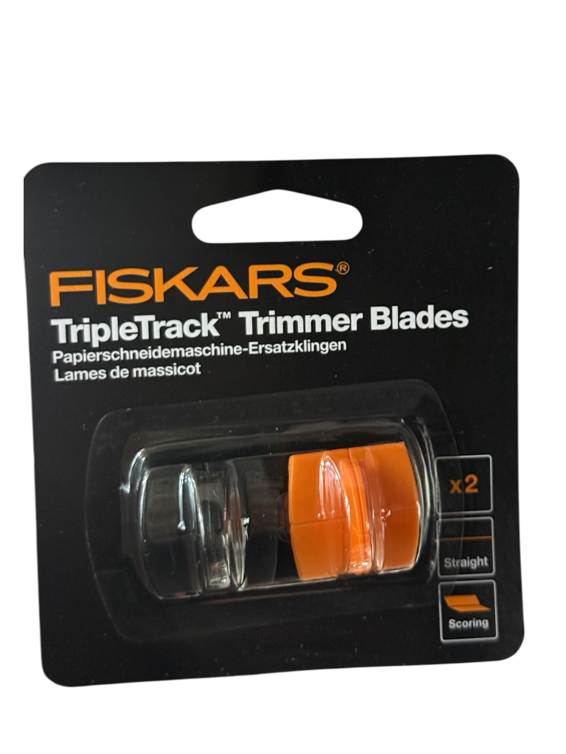 Fiskars TripleTrack straight cutting and scoring trimmer blades, pack of 2.