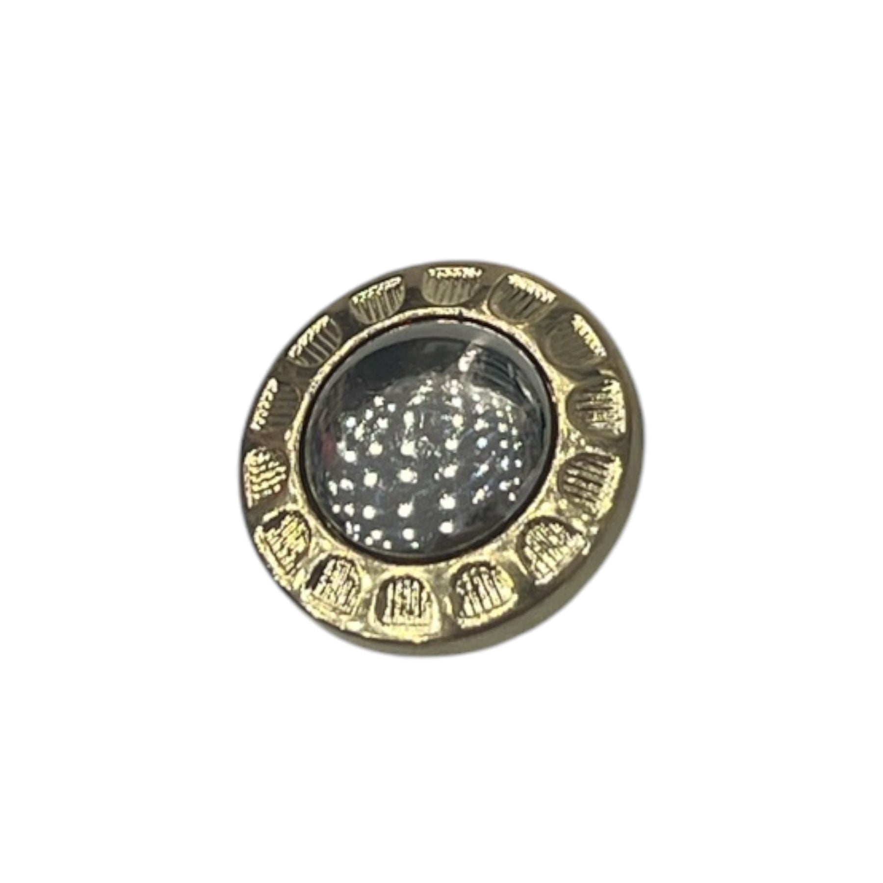 Textured Gold Rim & Reflective Silver Centre Shank Button XR010
