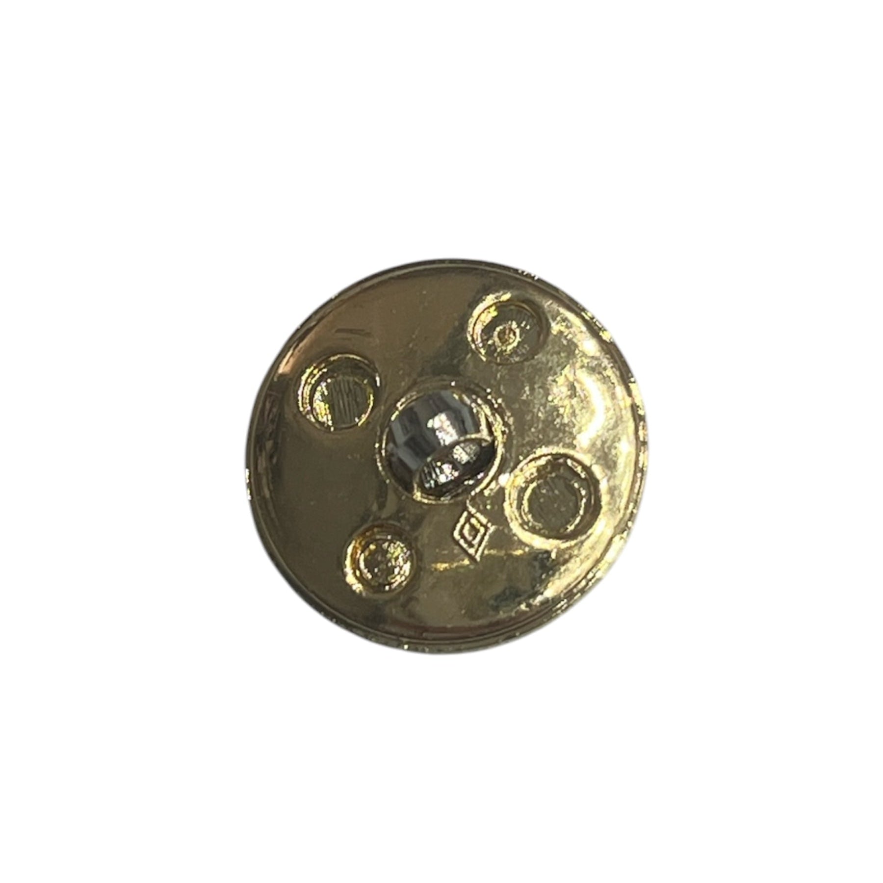 Textured Gold Rim & Reflective Silver Centre Shank Button XR010