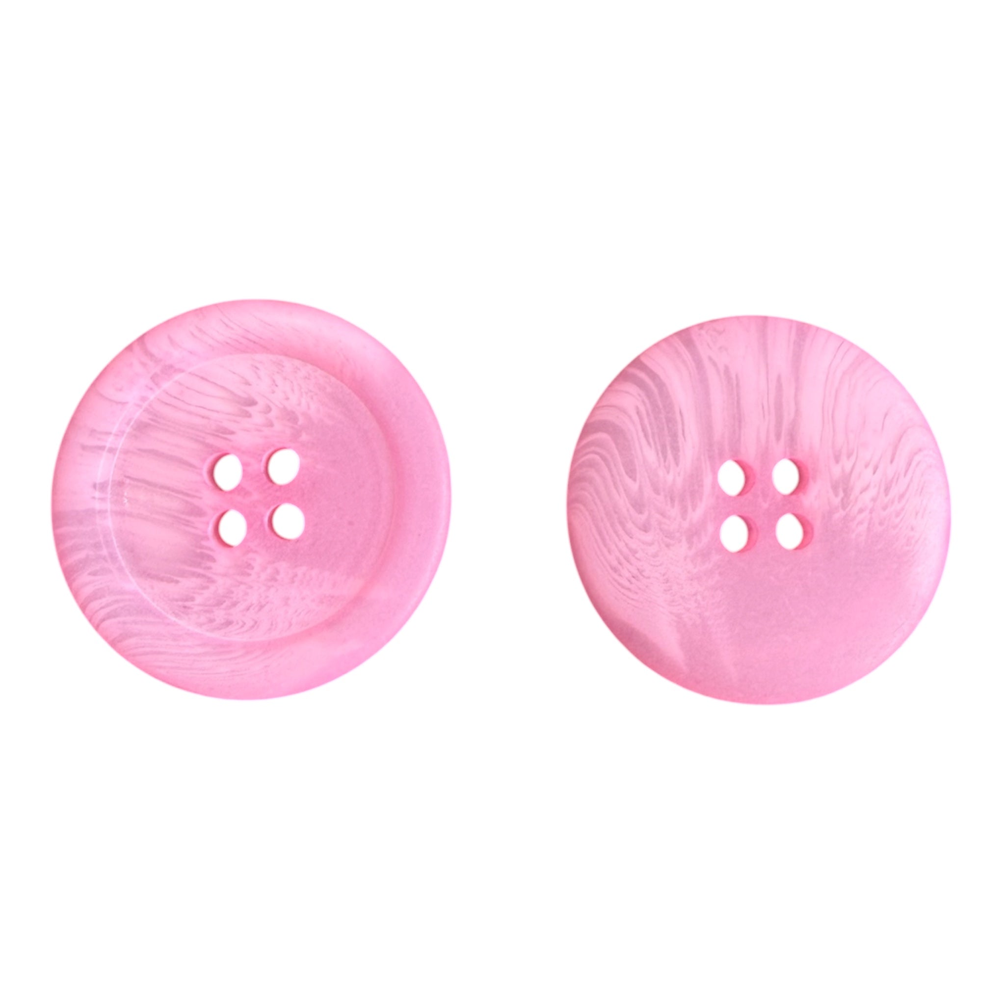 28mm Pink Textured Resin Buttons - 4-Hole Sewing Fasteners