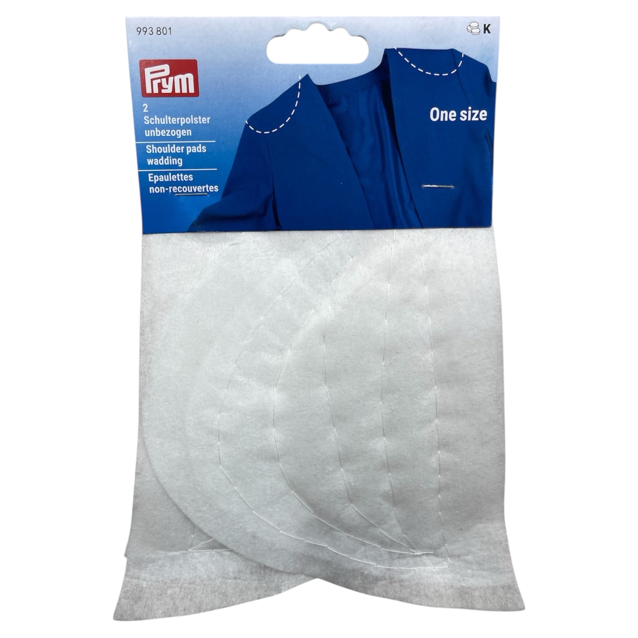 Prym White Polyester Shoulder Pads – Crescent Raglan Shape, Set of 2 | 993801
