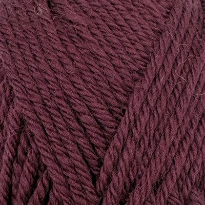 Close-up of Stylecraft Naturals Pure Wool DK yarn in Purple Smoke, showing its twisted texture.