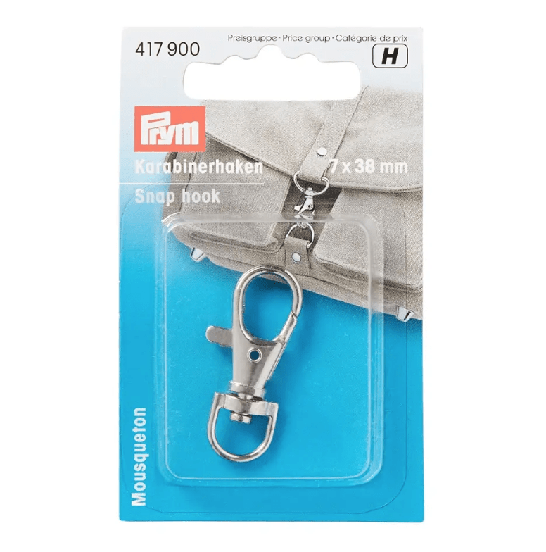 Snap hook 7 x 38mm, silver - coloured PRYM - Galedi Pins