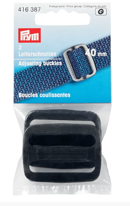 Adjusting buckles, 40mm, black - Galedi Pins