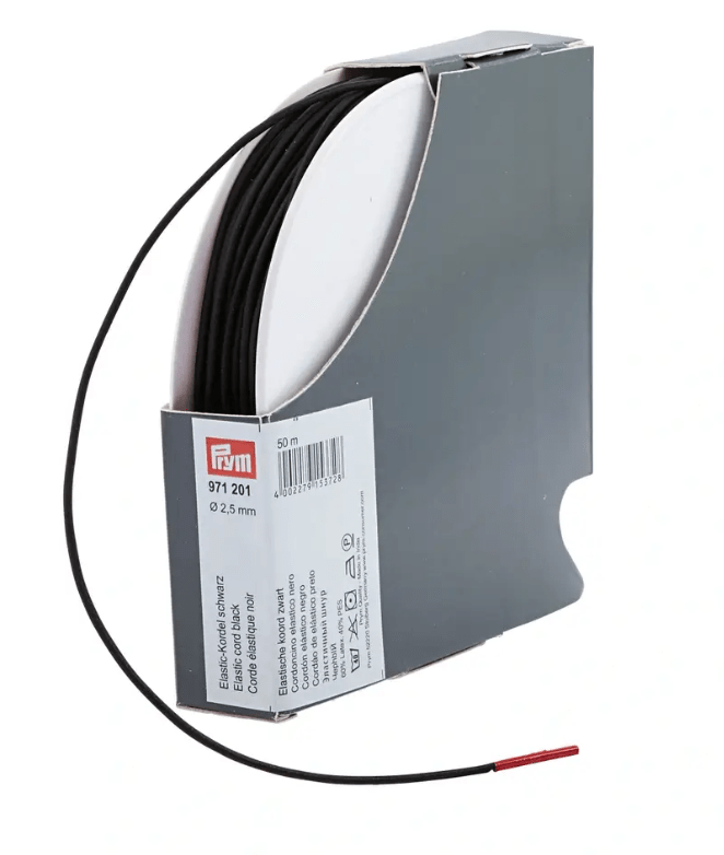 Elastic cord, 2.5mm, black or white, 50m - Galedi Pins