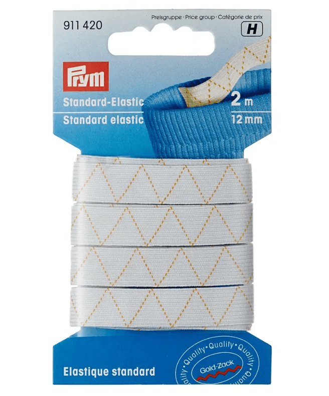 Standard elastic, 12mm, black or white, 2m - Galedi Pins