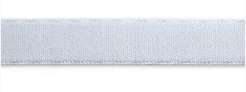 Velour elastic, 25mm, white, 1m - Galedi Pins