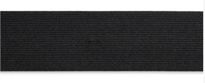 Black elastic tape with a ribbed texture.