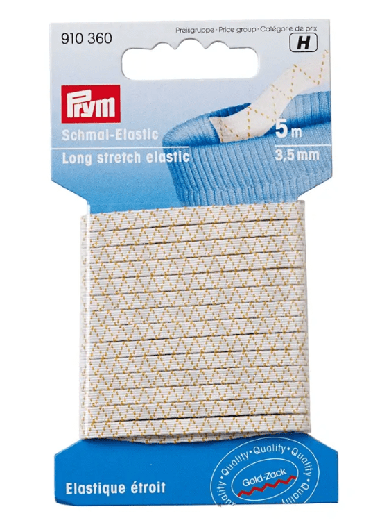 Narrow elastic 3.5mm, white - Galedi Pins