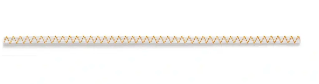 White braided elastic tape with an orange zig-zag pattern.