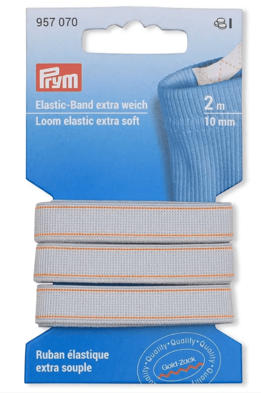Loom elastic, extra soft, 10mm or 15mm, white, 2m - Galedi Pins