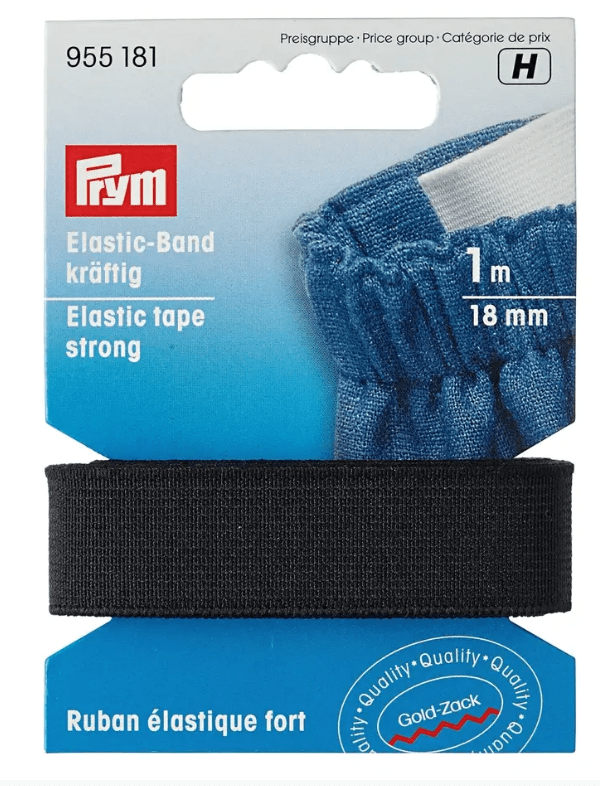 Elastic tape, strong, 18mm, white or black, 1m - Galedi Pins