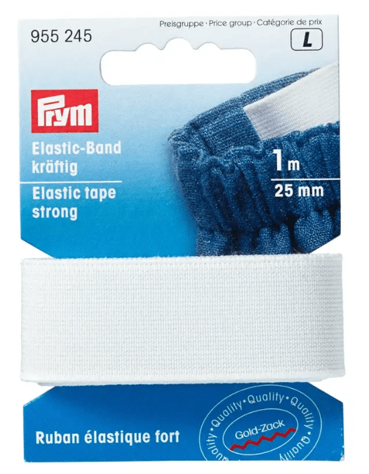 Elastic tape, strong, 18mm, white or black, 1m - Galedi Pins