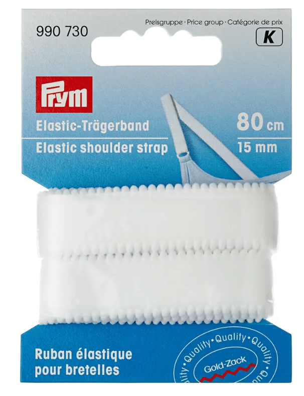 Elastic shoulder strap, 15mm, white, 80cm - Galedi Pins