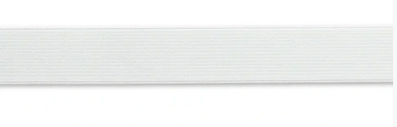Elastic tape, soft, 25mm, white, 1m - Galedi Pins