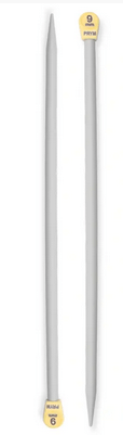 Single - pointed knitting needles, plastic, 35cm, 8/9/10.00mm, grey - Galedi Pins
