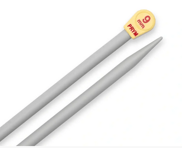 Single - pointed knitting needles, plastic, 35cm, 8/9/10.00mm, grey - Galedi Pins